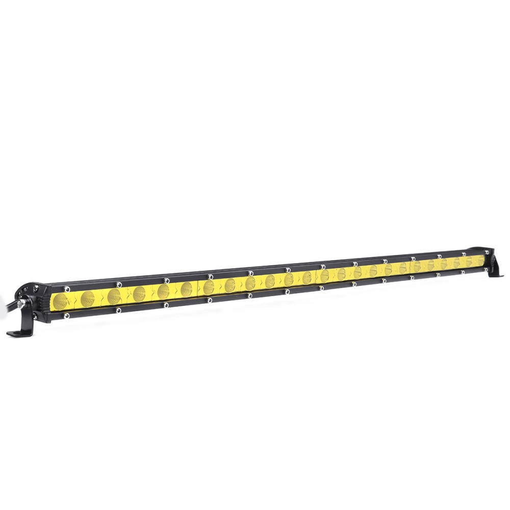 25 Inch 72W 24LED Work Light Bar 7200LM Single Row Spot Flood Yellow Lamp Waterproof Car Truck - Spot Beam - Image 2