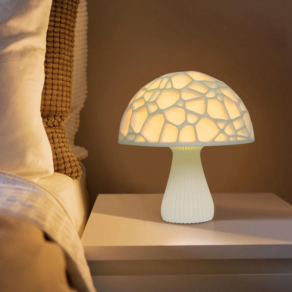 18cm 3D Mushroom Night Light Touch Control 2 Colors USB Rechargeable Table Lamp for Home Decoration - Image 2