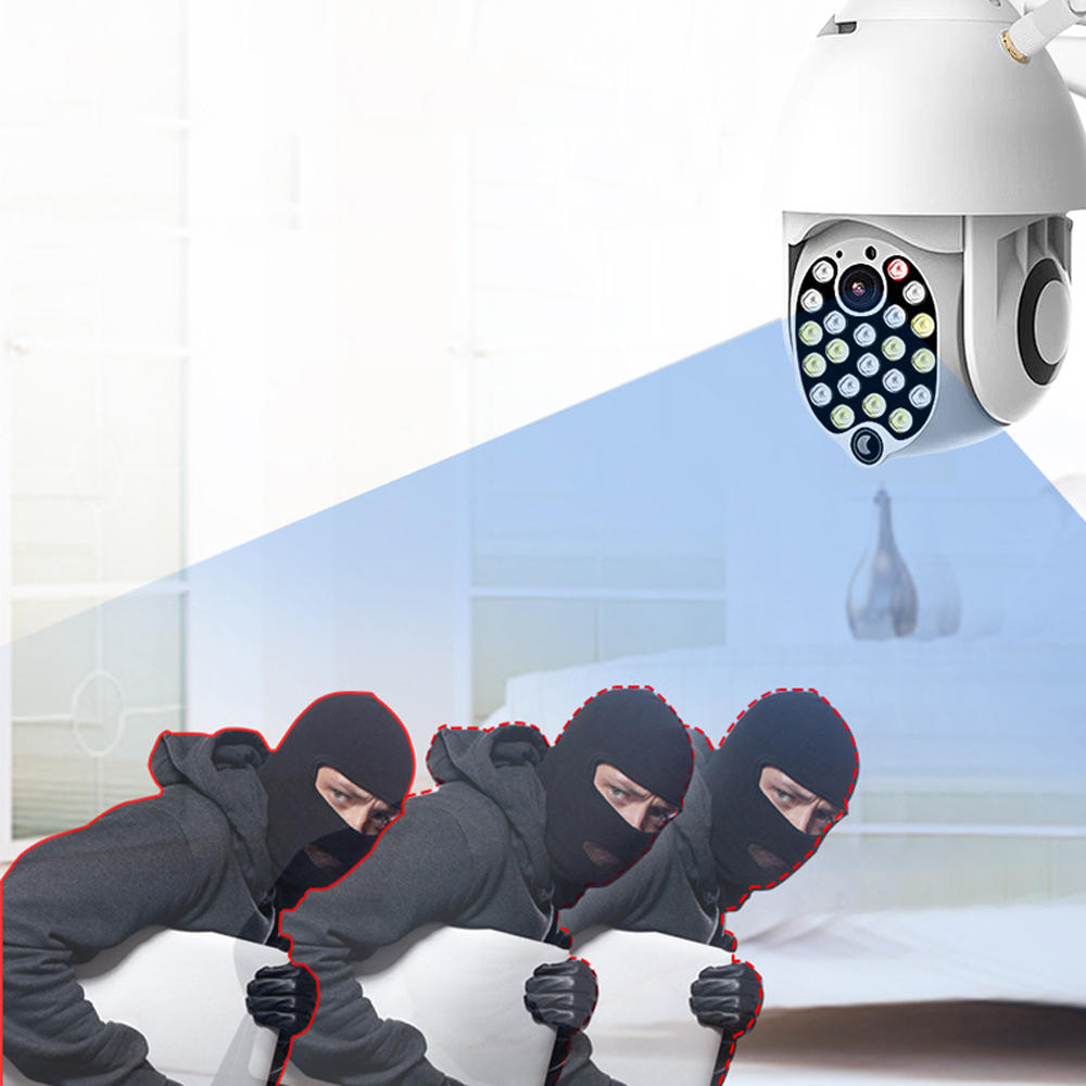Bakeey 21 LED 5MP 1080P Dome Speed Camera Two-way Audio Full Color Night Vision IP66 Waterproof WiFi Home Security Monitor CCTV - US - Image 2