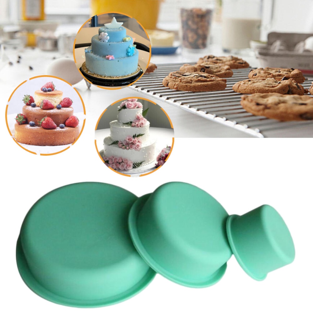 3Pcs Cake Molds Round Bake Pan DIY Party Wedding Birthday Cupcake Mould Baking Tool - Image 2