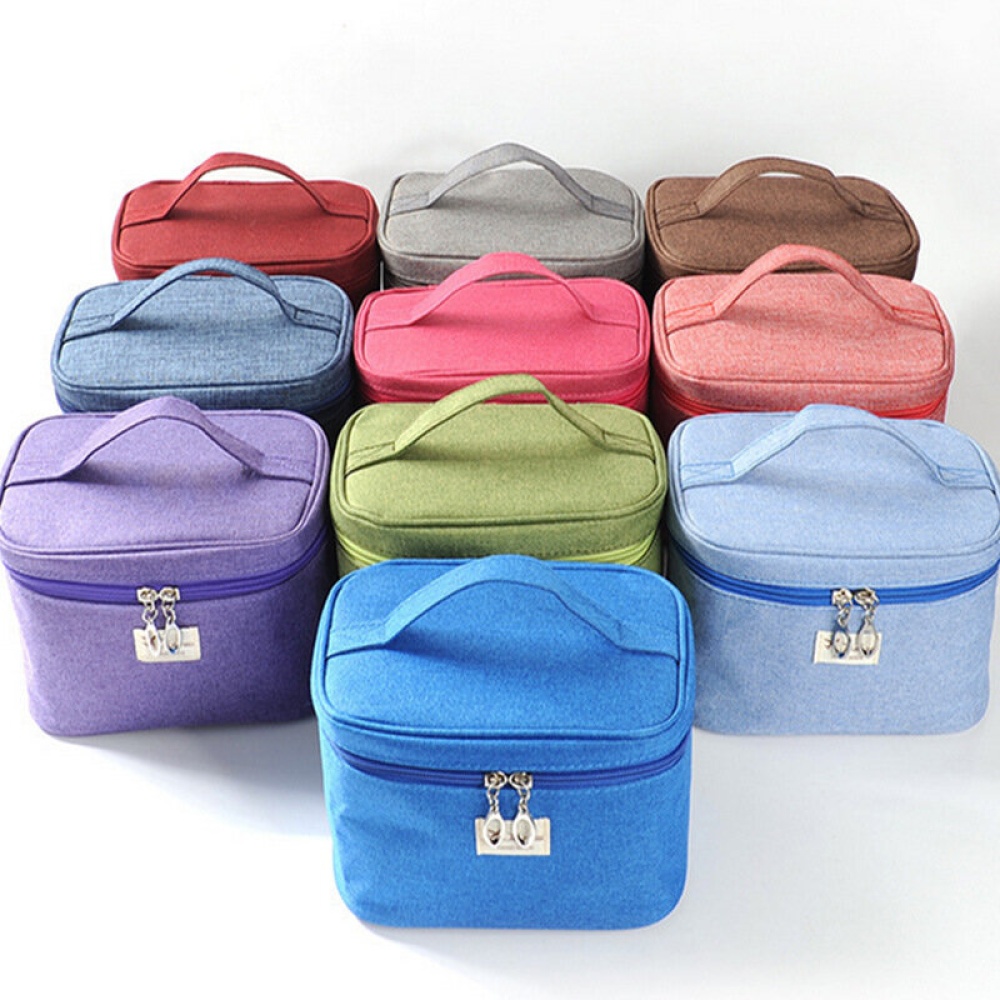 KC-MB02 Portable Travel Storage Bag Durable Canvas Cosmetic Makeup Bag Travel Organizer - Royal - Image 2