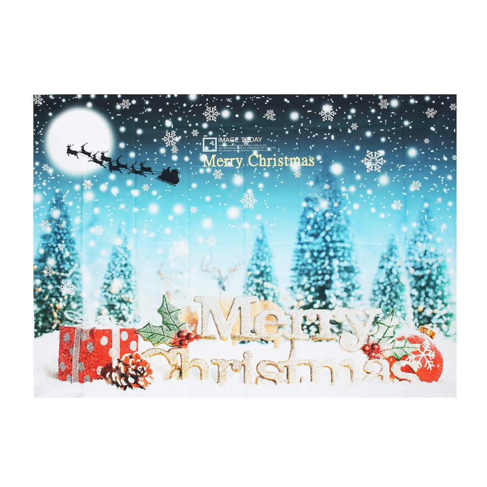 5x7FT Merry Christmas Snow Gift Photography Backdrop Background Studio Prop - Image 2