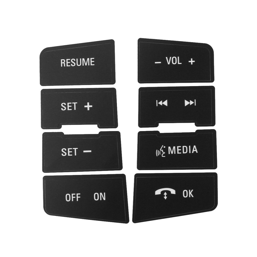 Car Matte Black Steering Wheel Button Repair Decals Stickers For Ford Focus 2008-2010