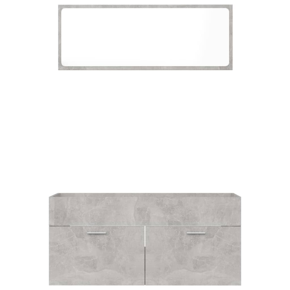 2 Piece Bathroom Furniture Set Concrete Gray Chipboard - Image 2