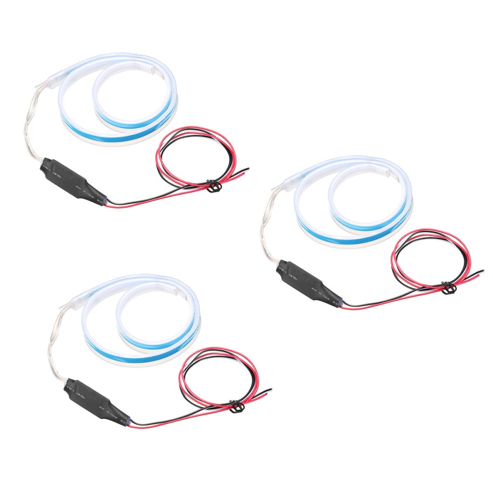 Switchback 60cm Car LED Strip Light DRL with Turn Signal White/Red/Blue Yellow Dual Color 10W DC12V - Blue & Yellow - Image 2