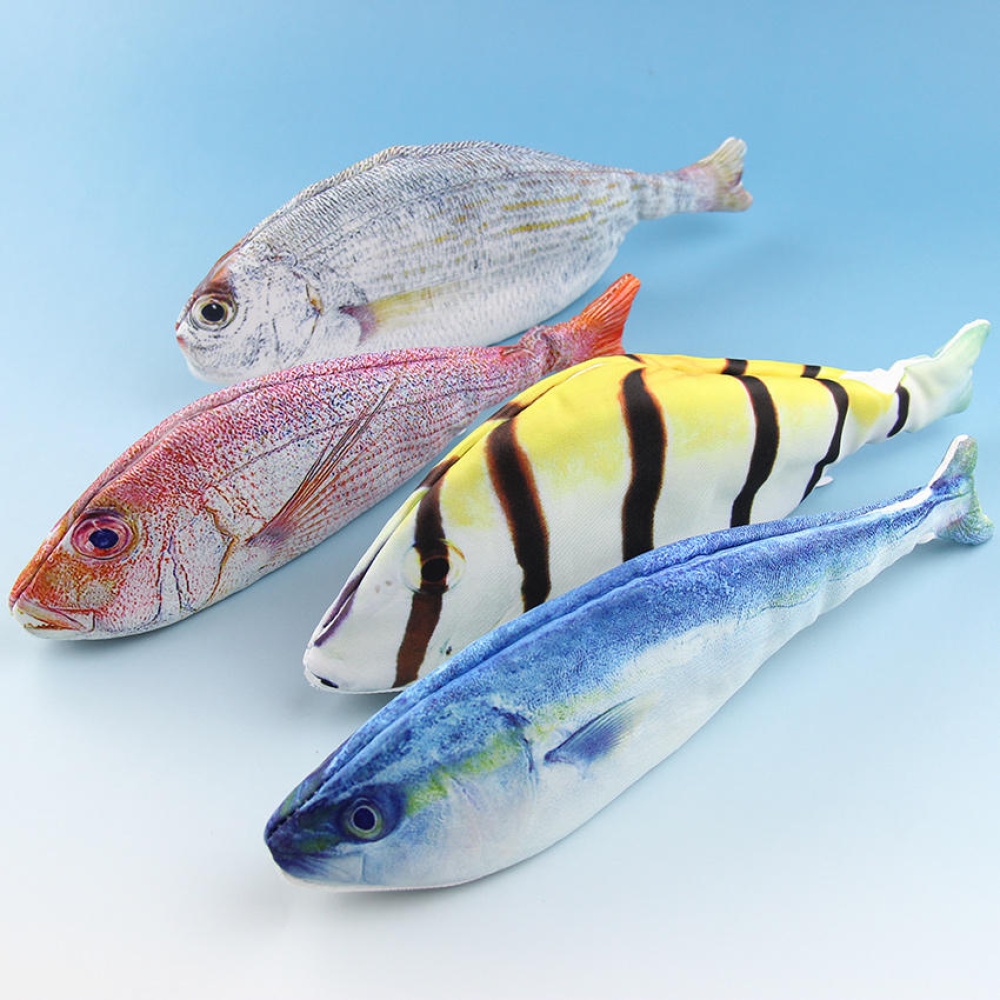 WAM PC-07 Fish Pencils Case Cute Simulation Cloth Plush Fish Pen Box Large Capacity School Stationer - 2 - Image 2