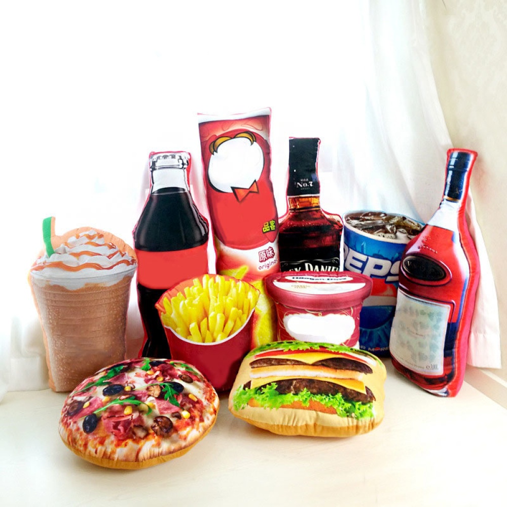 Creative Squishy 3D Pizza Cola Potato Hamburger Chips Pillows Food Cushion Birthday Gift Trick Toys - #04 - Image 2