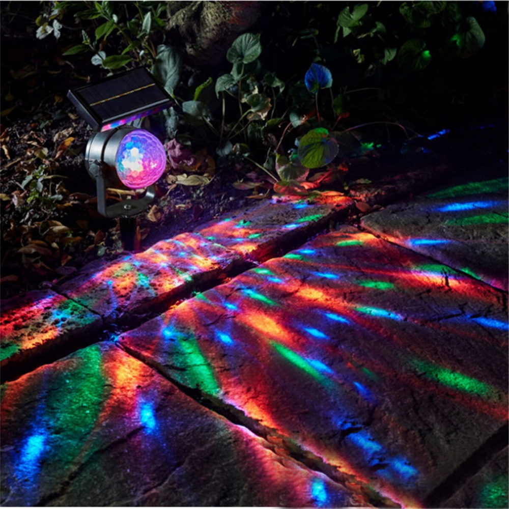 Solar Power Garden Rotating Lights Outdoor Landscape Path Yard Projector Light Decorations - Image 2