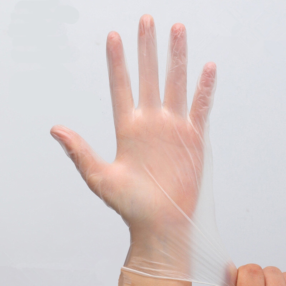 100PCS VICEY Clear Disposable PVC Gloves, Protective Gloves, Powder-free Gloves, Easy to Carry - L - Image 2