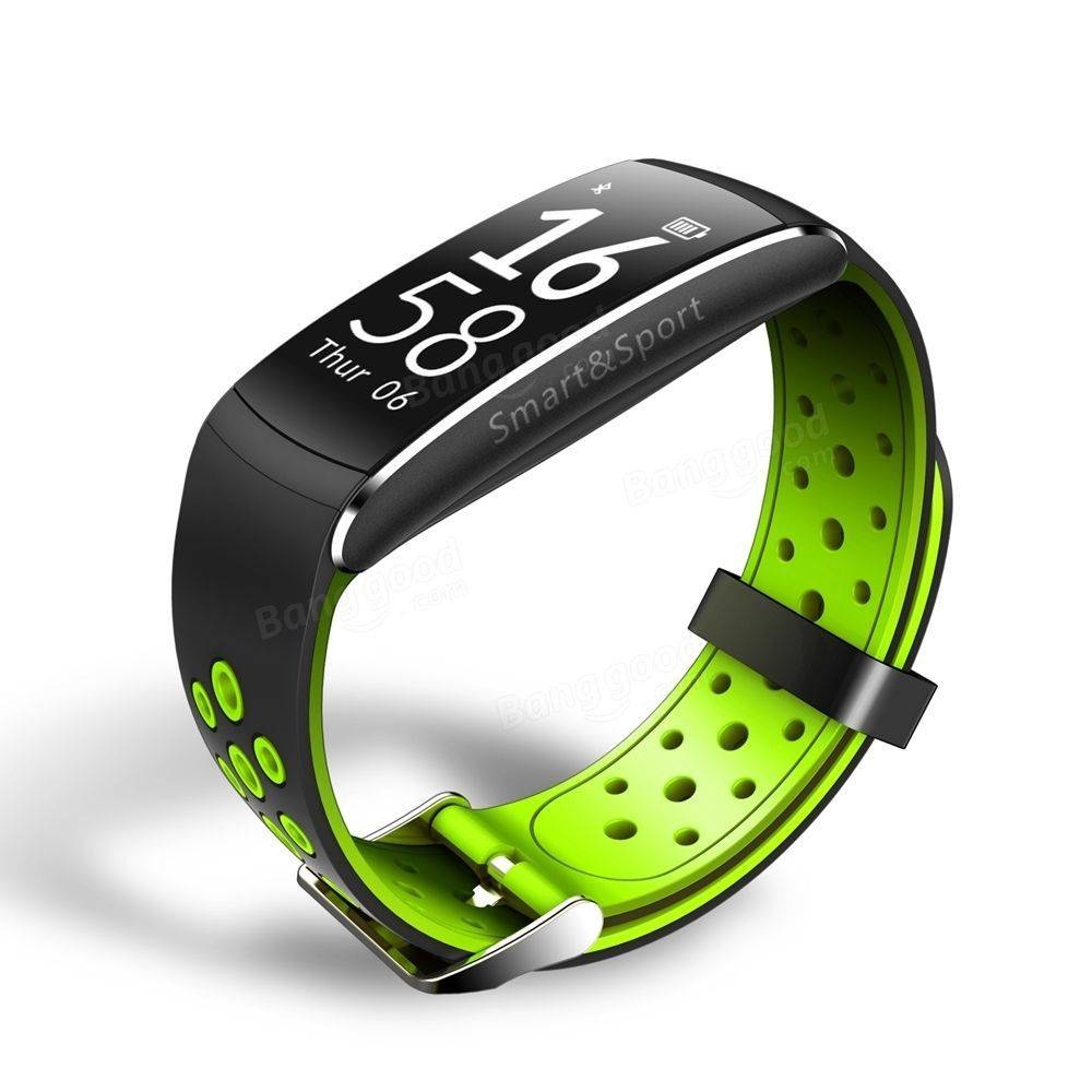 Q8 0.96inch OLED 24 hours Real Time Heart Rate Monitor IP68 Waterproof Smart Bracelet - Green - Image 2