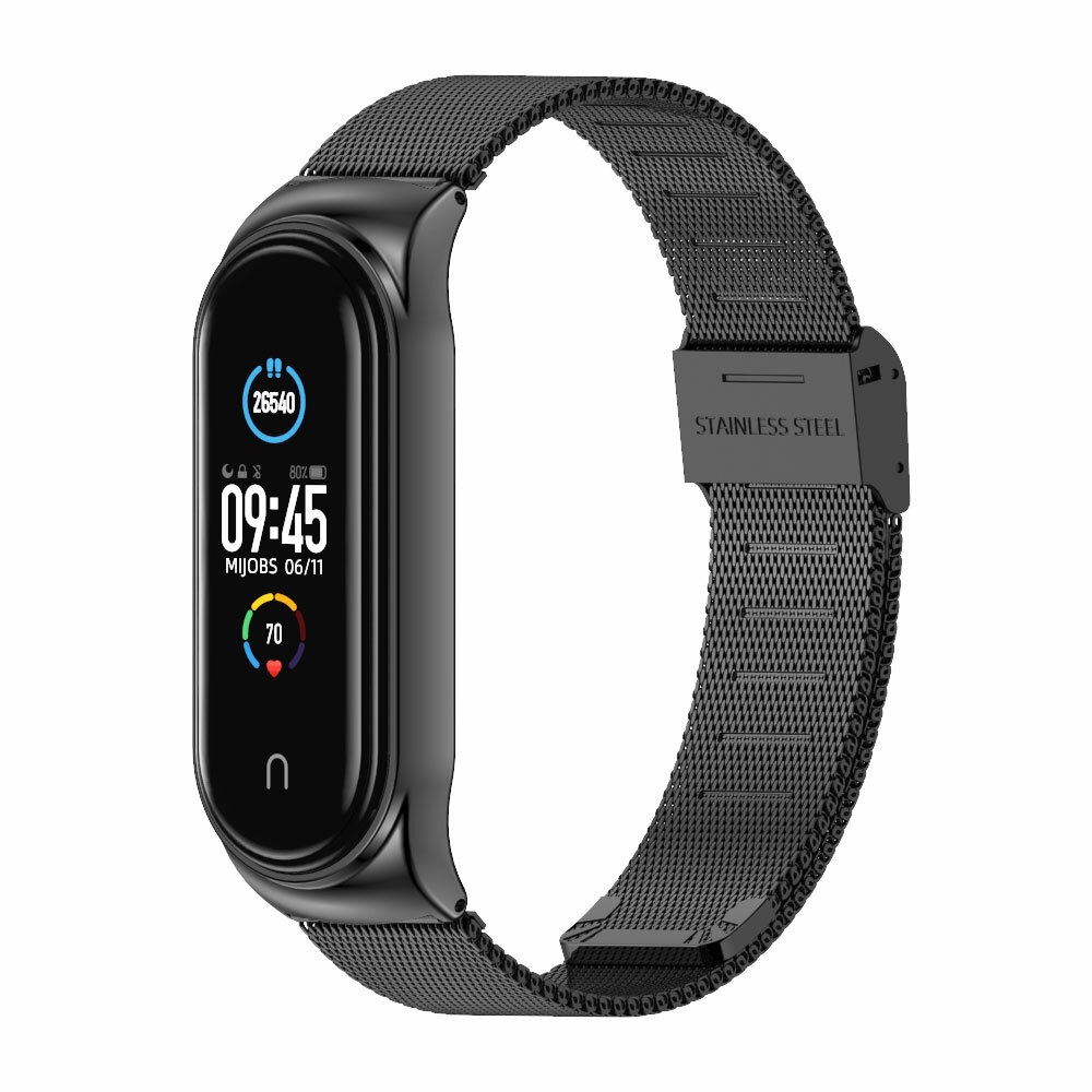 MIJOBS Plus Milan Buckle Stainless Steel Strap Replacement Watch Strap Wrist Bracelet for Xiaomi Mi Band 6/5/4/3 - Blue - Image 2