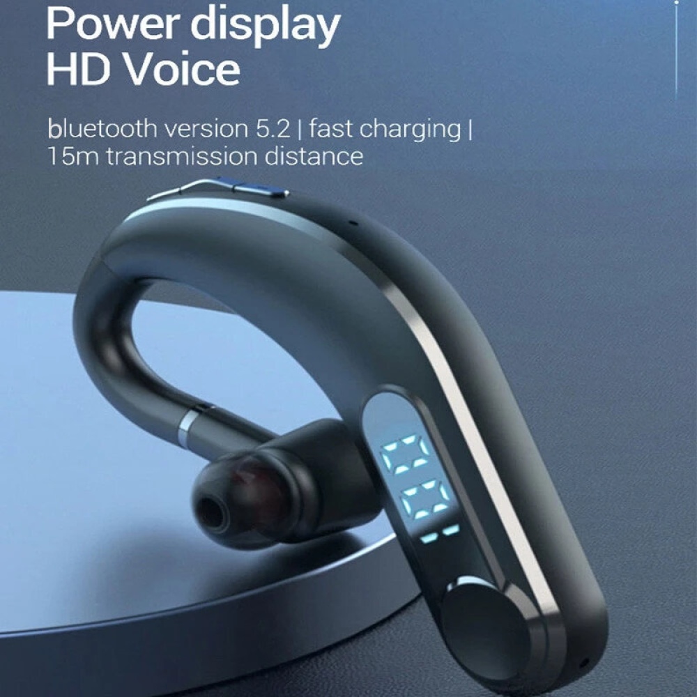 Bakeey M22 Wireless Single Ear Hanging Headphone Power Display HD Call Earphone Sports Running Driving Long Standby Life Headset - Black - Image 2