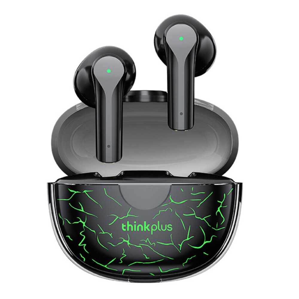 Lenovo XT95 Pro TWS bluetooth 5.1 Earphone Game Low Latency RGB Colorful Light AAC Bass HiFi HD Sound Headphone with Mic - Black Without Light