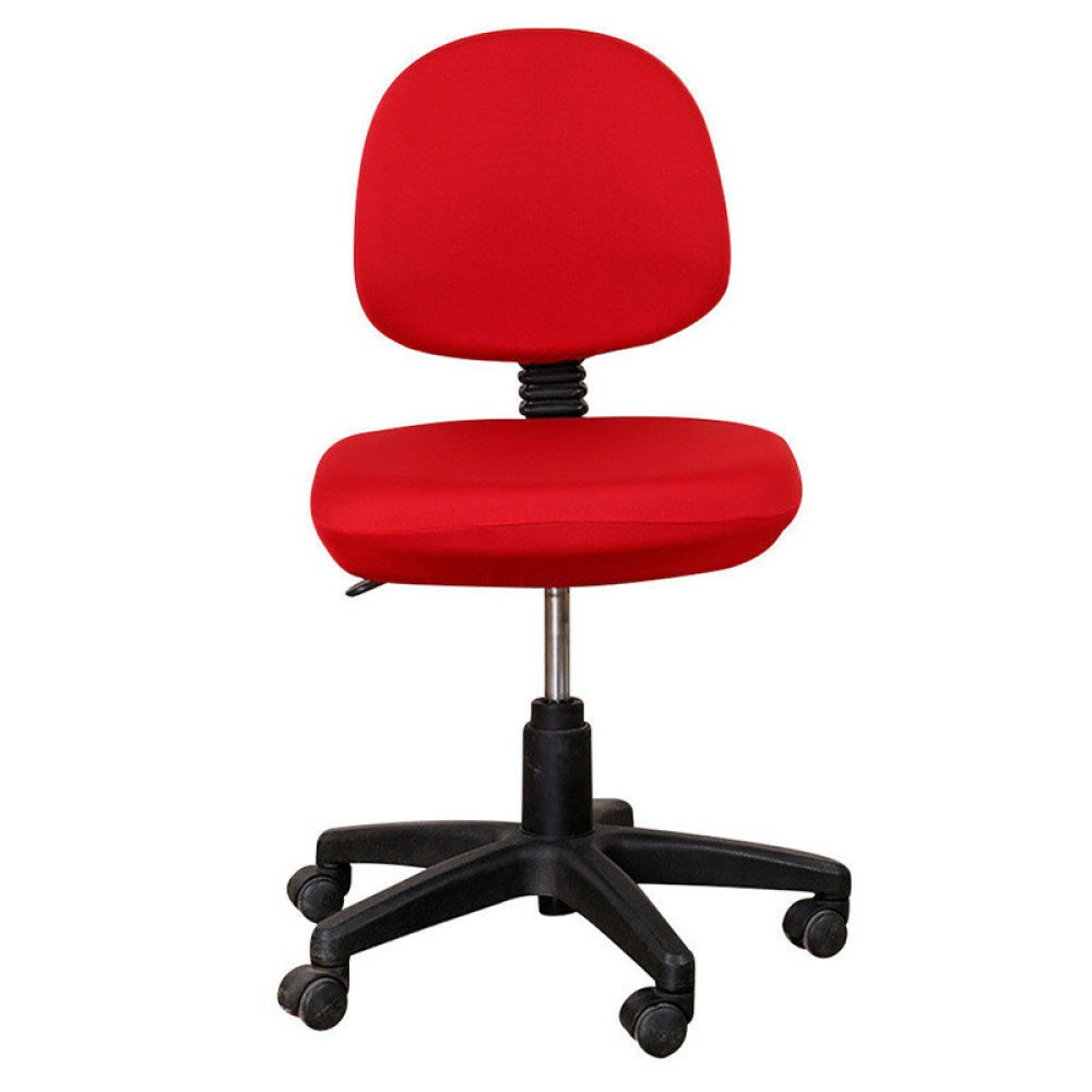 Removable Office Computer Swivel Chair Seat Cover Case w/ Headrest Covers - Red - Image 2