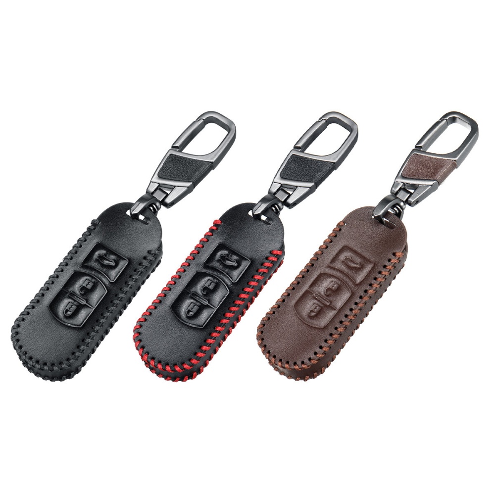 3 Button Remote Key Cover with Keychain or Mazdas 2 3 6 Axela Atenza CX-5 CX5 - Brown - Image 2