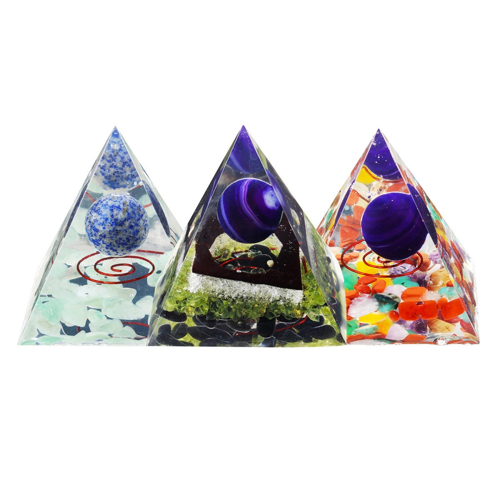 Reiki Charged Emerald Clear Quartz Crystal Orgone Pyramid Powerful Decorations - #1 - Image 2