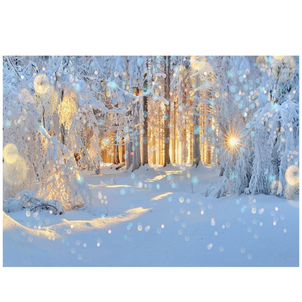 5x3FT 7x5FT 8x6FT Winter Snow Light Forest Photography Backdrop Background Studio Prop - 150CM * 210CM - Image 2