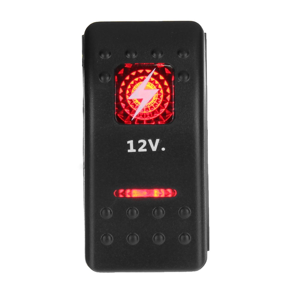 12V-24V SPST ON-OFF Red LED Light Rocker Switch Boat Car Caravan Waterproof - 1 - Image 2