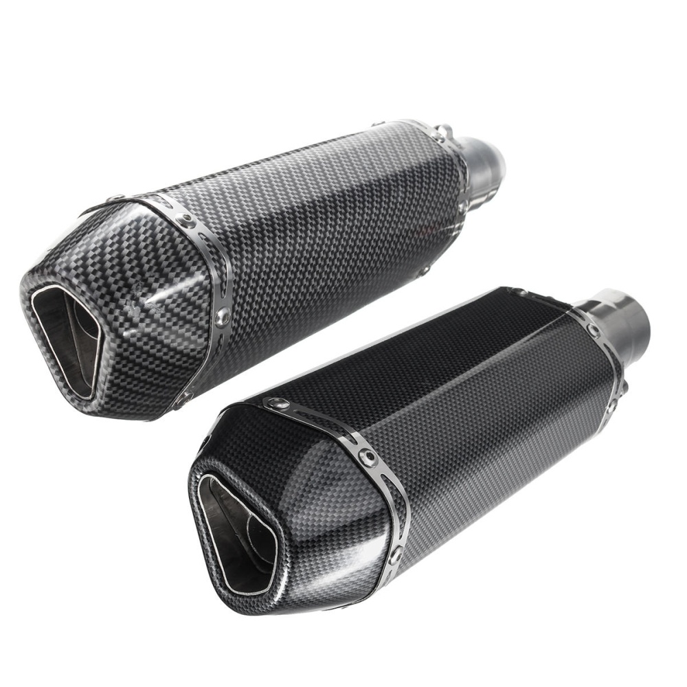 38-51mm Universal Stainless Steel Motorcycle Carbon Fiber Exhaust Muffler Pipe - Big - Image 2