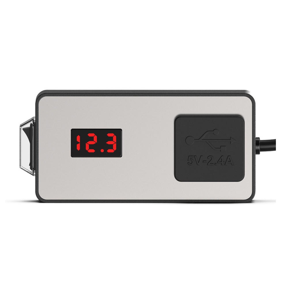 12/24V Waterproof Multifunctional Motorcycle Dual USB Phone Smart Charger With Clock Voltmeter - Image 2