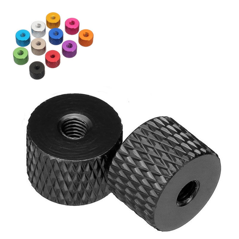 Suleve M3AN5 10Pcs M3 Knurled Thumb Nut Thread Grommet Gasket Washer Spacer Multi-color Aluminum Alloy - Red - Image 2