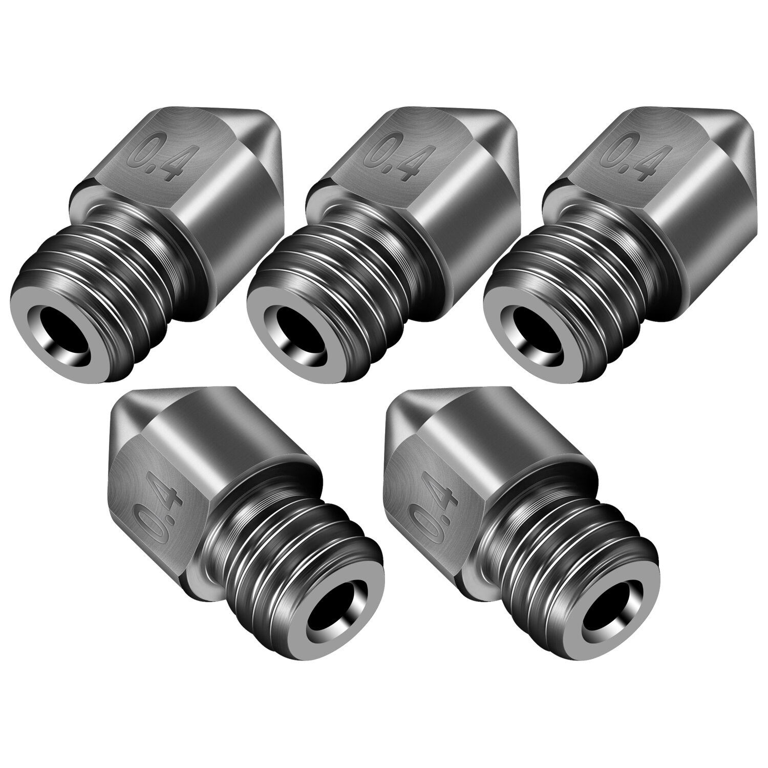 SIMAX3D® 5Pcs Hardened Steel Nozzle E3D J-Head Extruder Nozzle kit for 3D Printer - Just the nozzle - Image 2