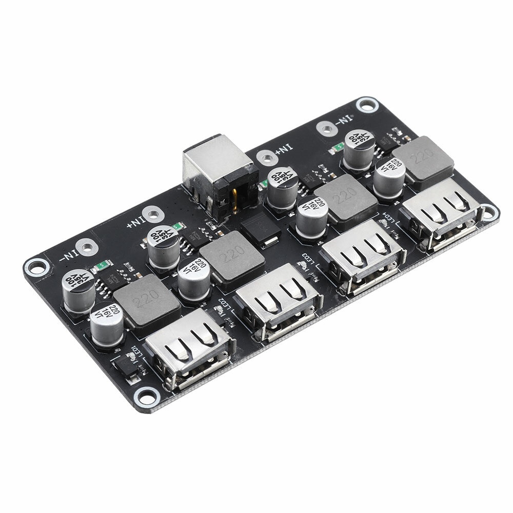 5pcs USB 4CH QC3.0 QC2.0 DC-DC Buck Converter Charging Step Down Module 6-32V 9V 12V 24V to Fast Quick Charger Circuit Board 3V 5V 12V - Image 2