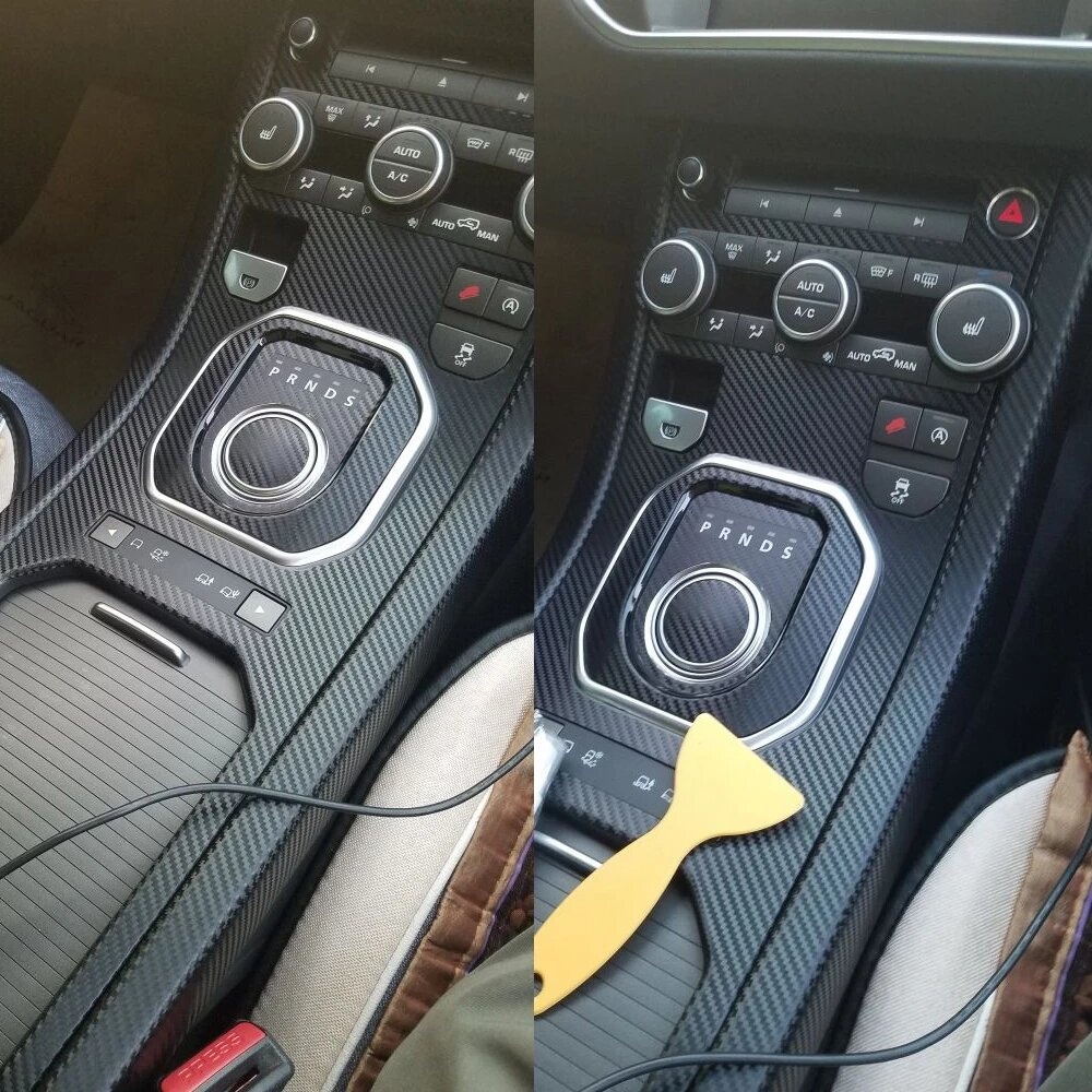 Car-Styling 3D 5D Carbon Fiber Auto Interior Center Console Change Color Molding Stickers Decals For Land Rover Range Rover Evoque Right Hand Drive -