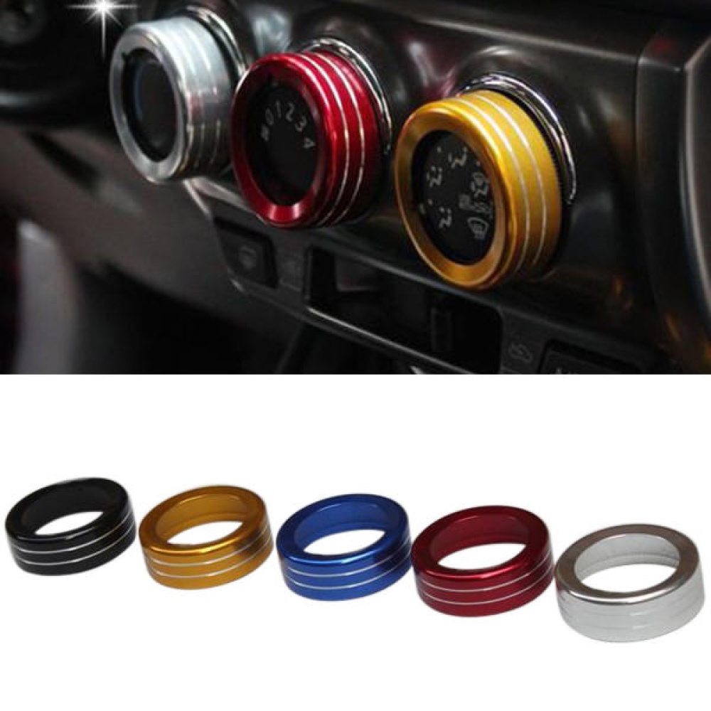 3pcs/Set Cars Alu Decoration Stereo Air Conditioning Knob Ring for Toyota YARiS L 14-15 New Vios - Black - Image 2