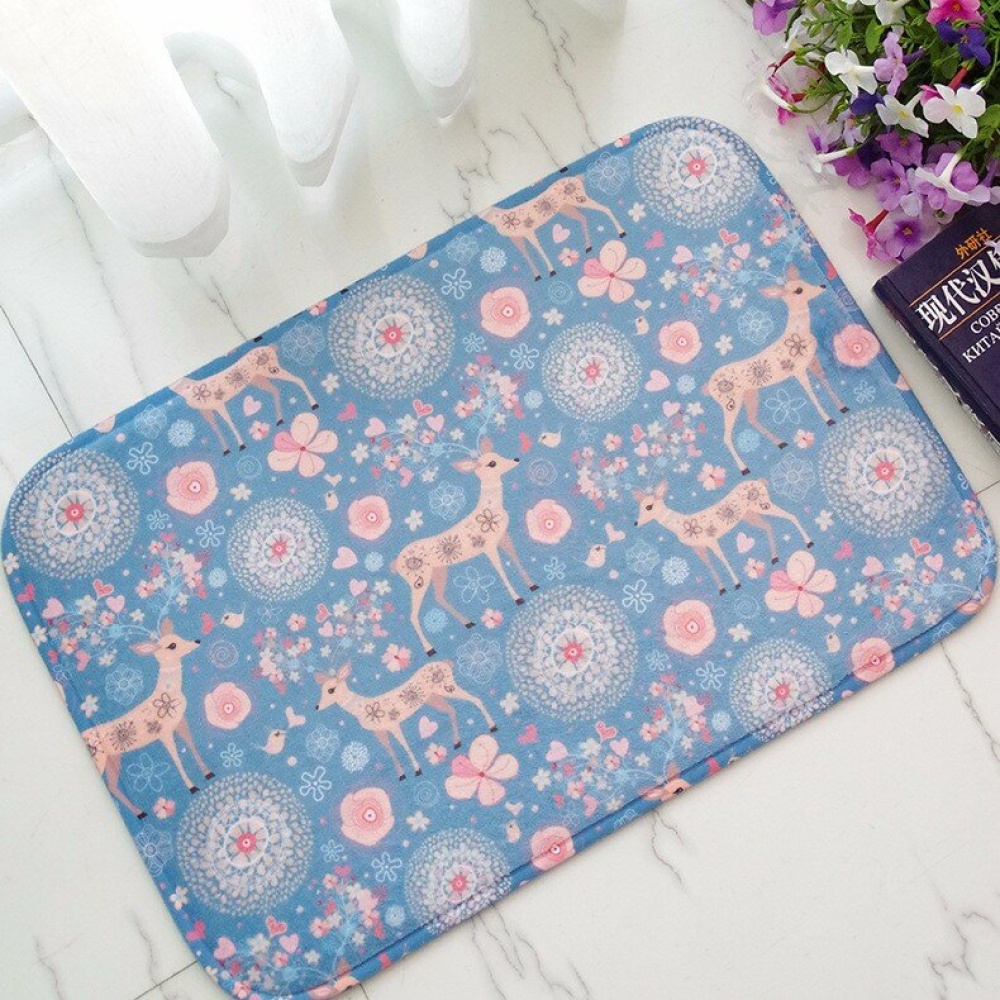 40x60cm  Flannel Velvet Memory Foam Rug Absorbent Bathroom Mat Non-slip Soft Floor Carpet - 01 - Image 2