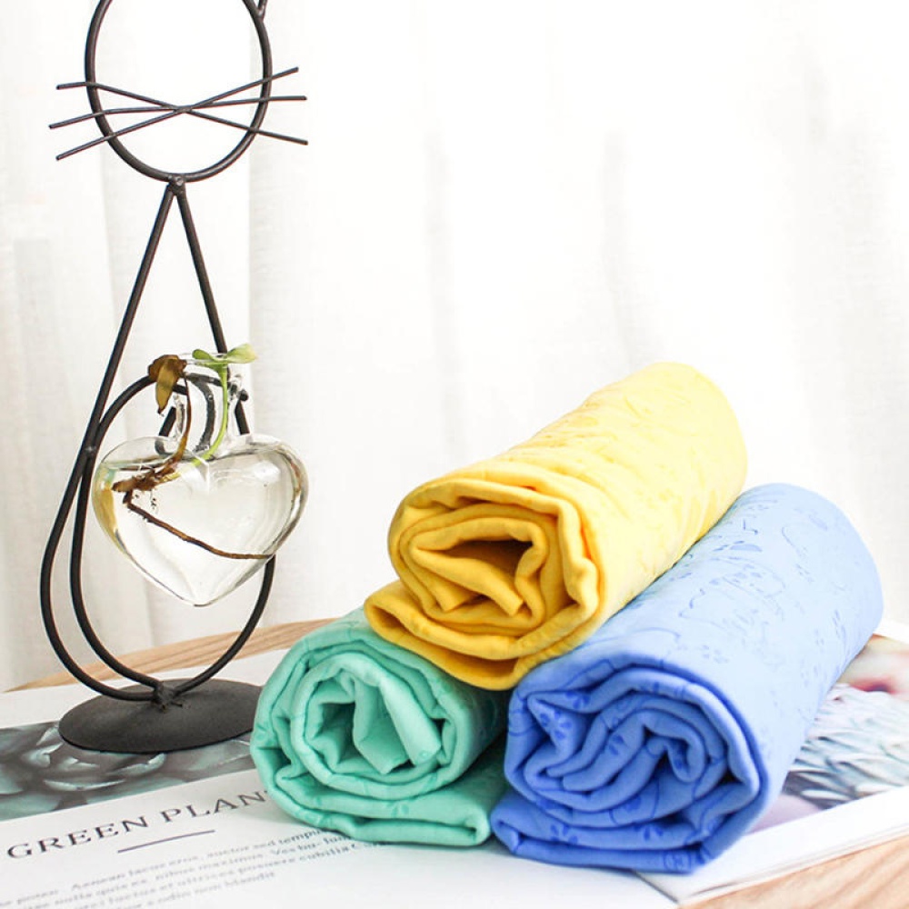 Pet Soft Pet Dog Bath Towel Cleaning Hair Dry Towel Synthetic Deerskin Washing Towel - Yellow - Image 2