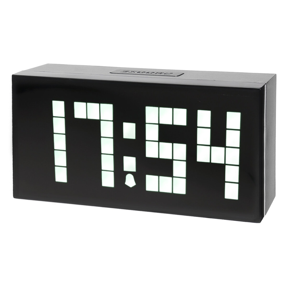 HC-301 Electronic Creative LED Dot Design Digit Cube Thermometer Date Clock - UK Plug Green - Image 2