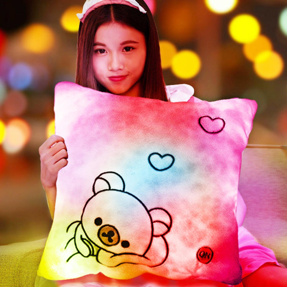 Honana Luminous Pillow  Toys Led Light Plush Pillow Colorful Kids Toys Birthday Gift - Pink - Image 2