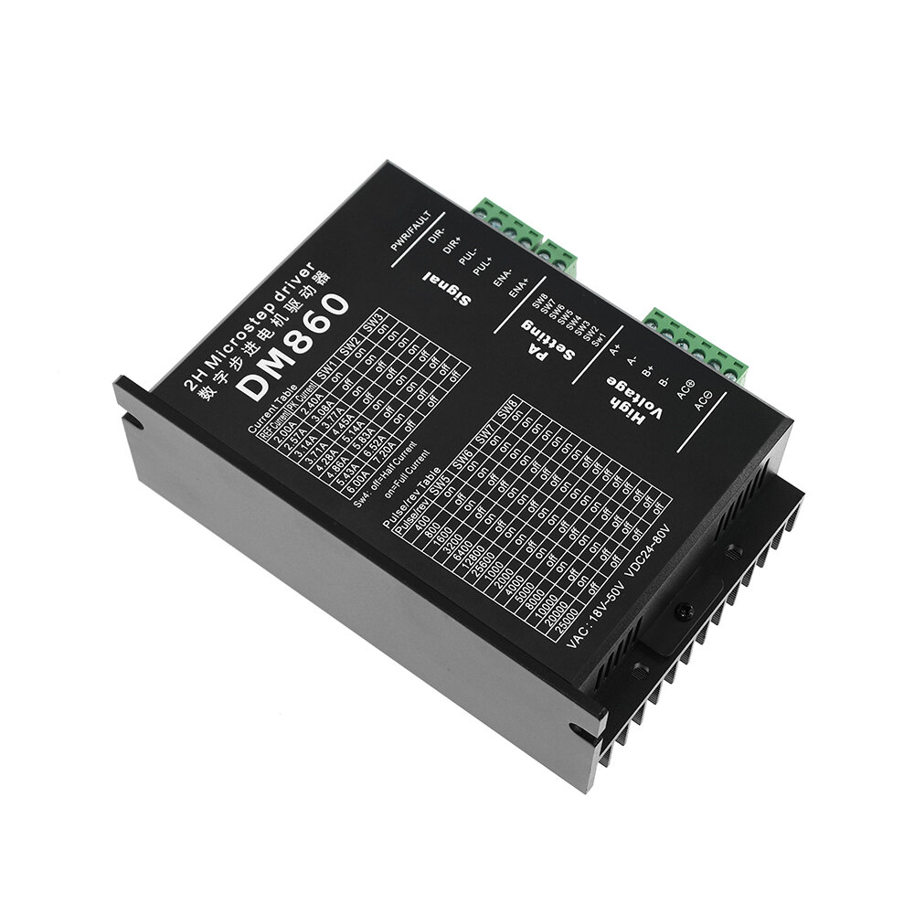 DM860H Stepper Motor Driver Microstep Motor Two-phase DC Motor Speed Controller for 57/86 Stepper Motor - DM860H with fan - Image 2