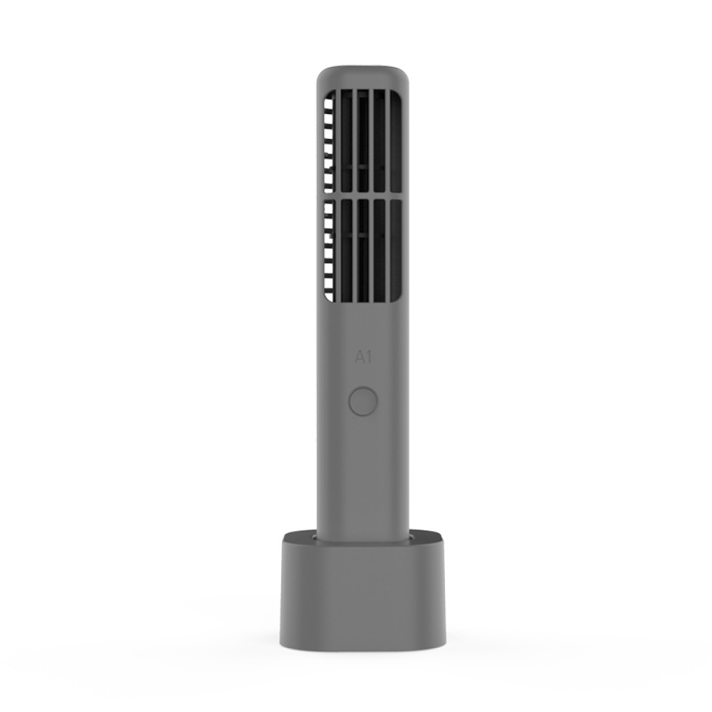 Mini Handheld Leafless Fan USB Charging Portable Students Outdoor Pocket Fan - Black - Image 2