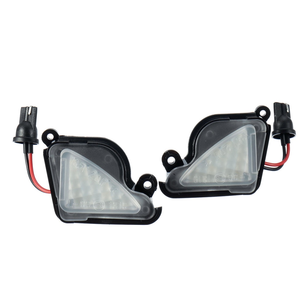 Pair LED Under Side Mirror Puddle Light White For Skoda Octavia Mk3 5E 2012-2017