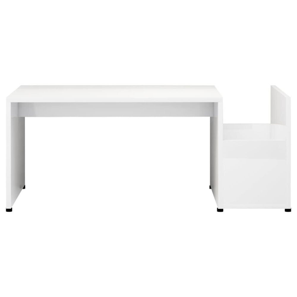 Coffee Table High Gloss White 35.4"x17.7"x13.8" Chipboard - Image 2