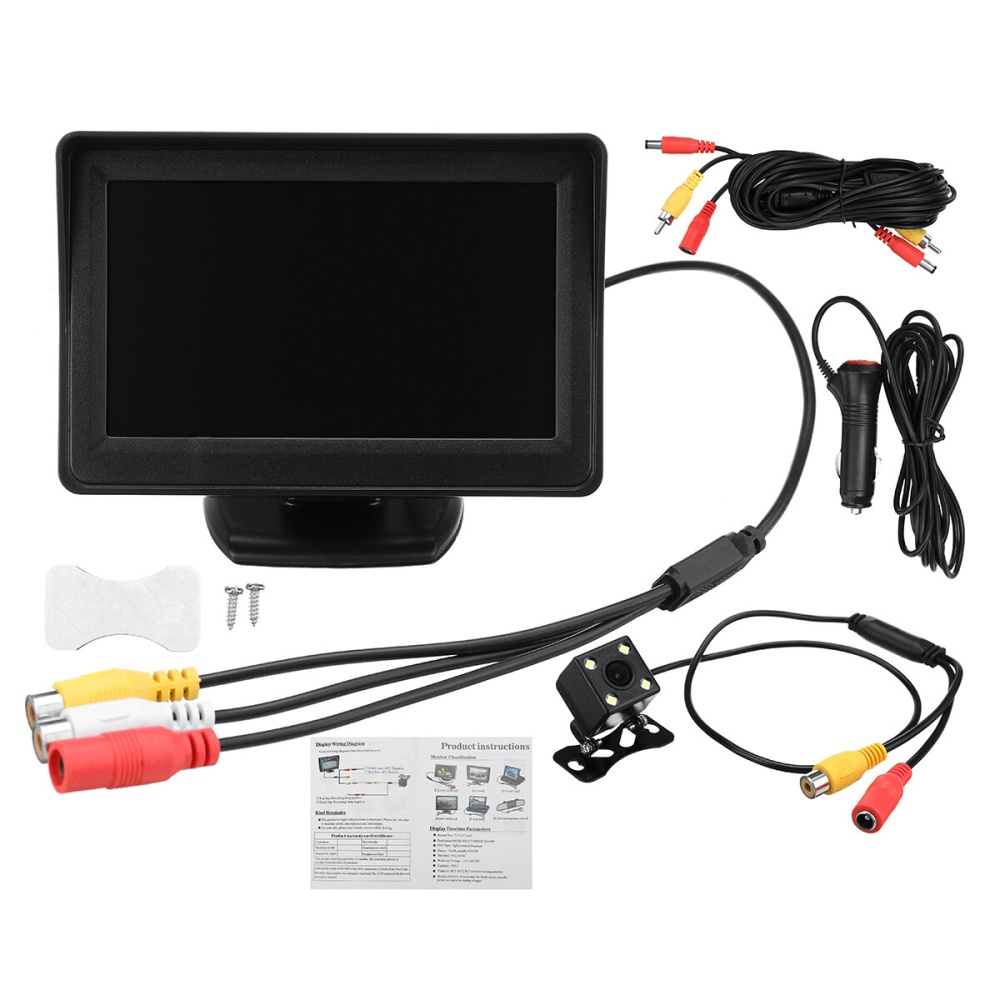 4.3" 800*480 TFT LCD Screen Monitor For Car Rear View Reverse Backup Camera - Image 2