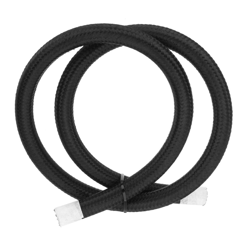 Black AN8 -8 AN Stainless Steel Braided Brake Gas/Oil/Fuel Line Hose 1 Meter - Image 2