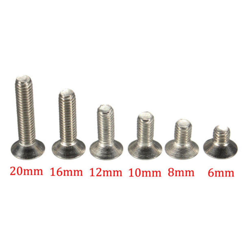 Suleve M4SH2 50pcs Metric M4 Stainless Steel Countersunk Flat Head Hex Socket Cap Screw Bolts - 16mm - Image 2