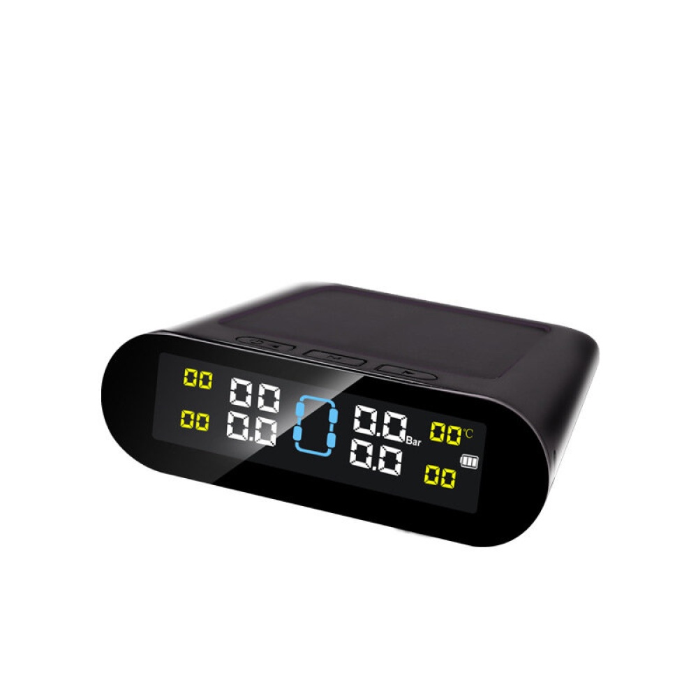Car Tire Pressure Monitoring TPMS Tire Pressure Detection Vehicle Solar Power Charging Digital LCD Display Auto Security Alarm Systems - External