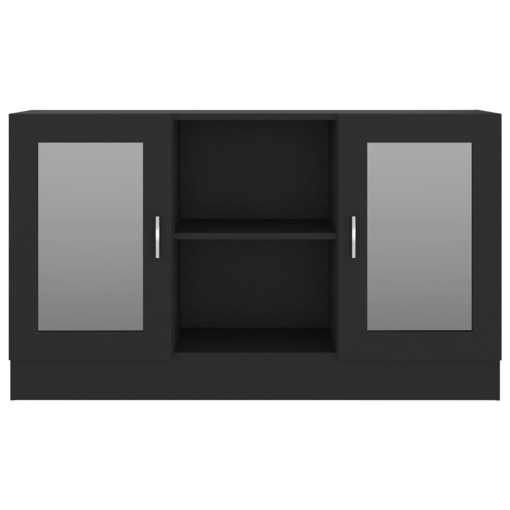 Vitrine Cabinet Black 47.2"x12"x27.6" Chipboard - Image 2