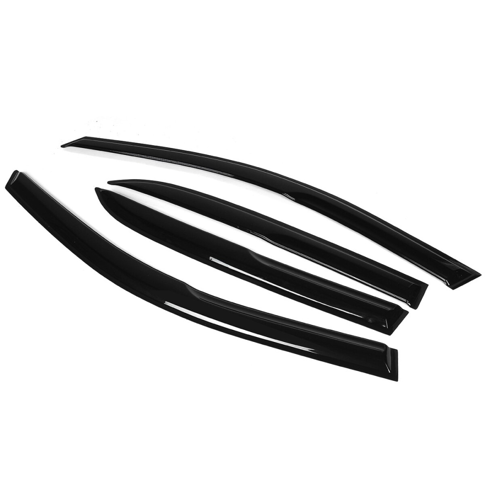 4Pcs For 03-07 Accord 4DR Coupe Mugen Style 3D Wavy Black Plastic Exterior Visor Vent Shades Window Sun Rain Guard Deflector - Image 2