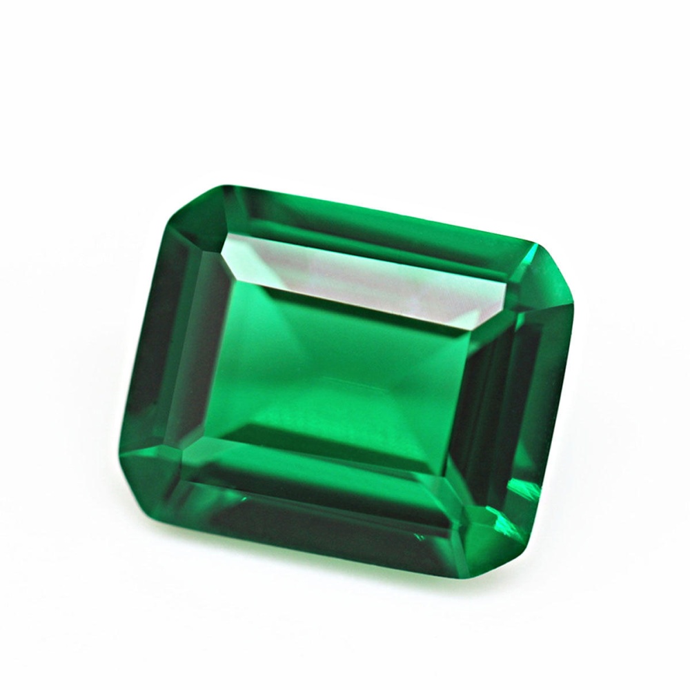 VVS Clarity AAA Synthetic Green Emerald Diamond Sapphire Cut 10x12mm Loose Gems Decorations - A - Image 2