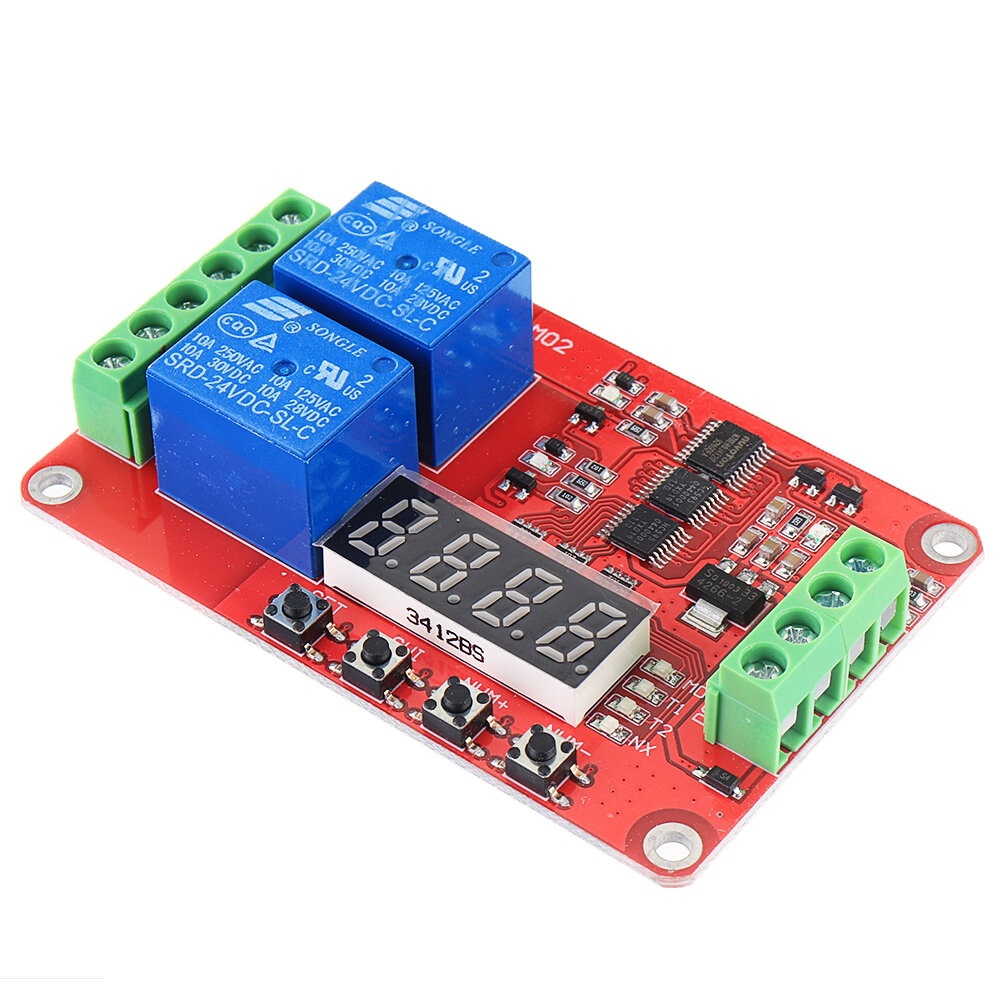 5pcs 2 Channel Multi-function Module Delay Self-lock CycleTiming Timer 24V - Image 2