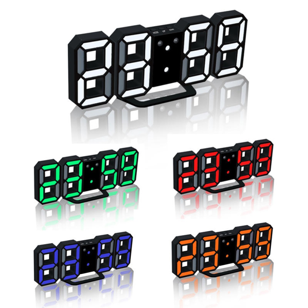HC-201 Creative USB Charging 3D Digits Adjustable Brightness Clock - Green
