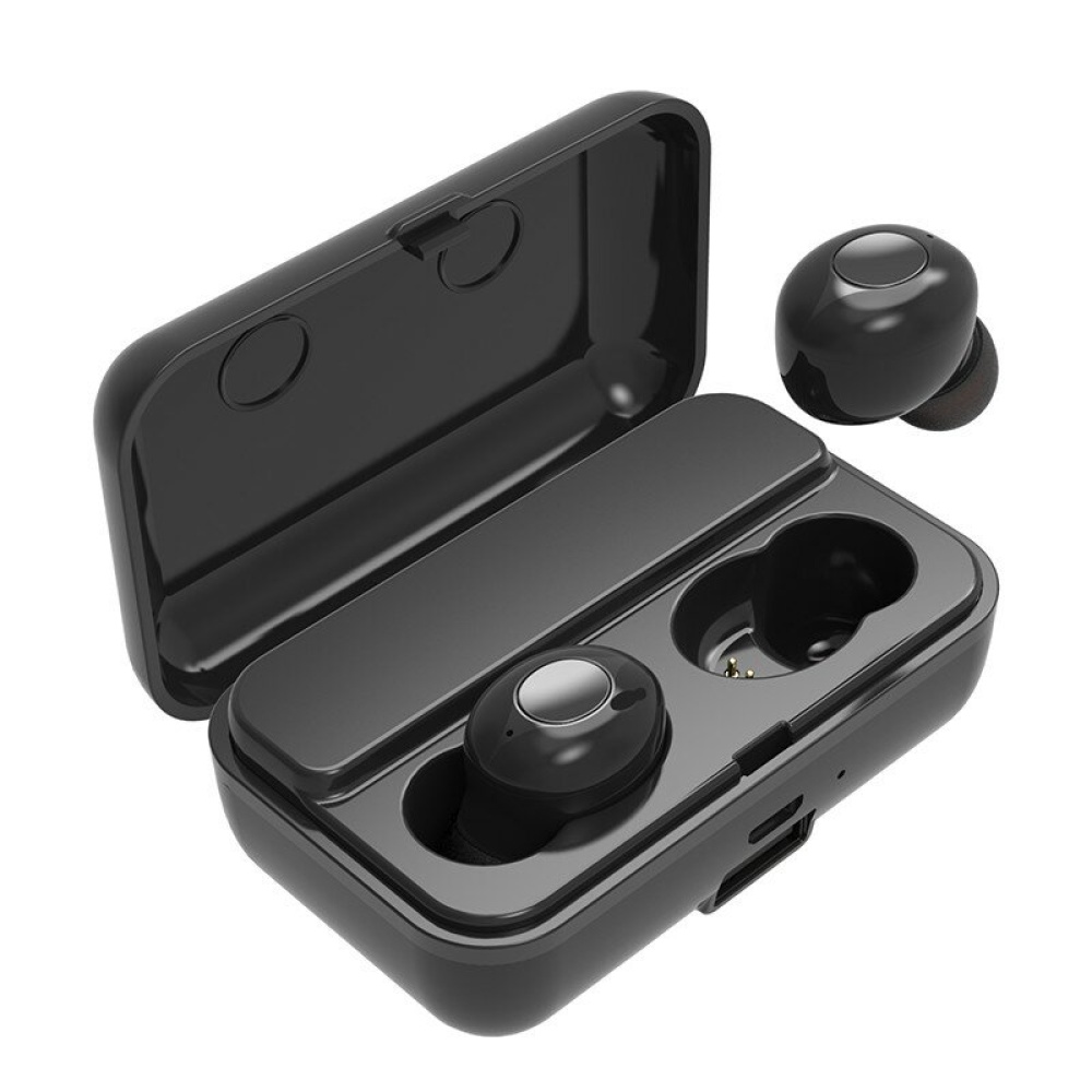 F9 TWS Dual bluetooth 5.0 Wireless Stereo Earphone IPX5 Waterproof Button Touch Auto Pair Gaming Headphone with 2000mAh Power Bank for - Black - Image 2