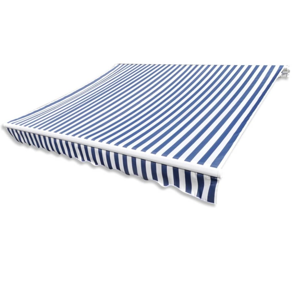 Luifeldoek 3x2,5 m canvas blauw en wit - Image 2