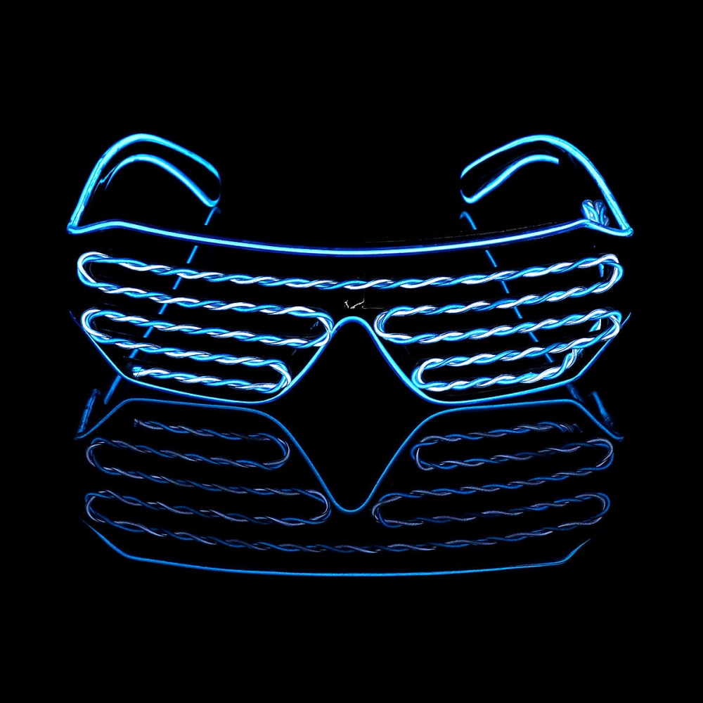 Voice Control LED Dual Color Glow EL Glasses Shade Light Up Flashing Blink Sunglasses Party - 1 - Image 2