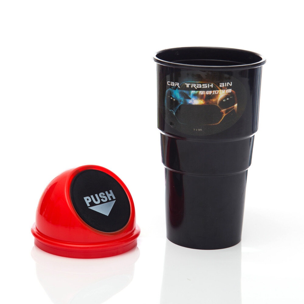 Car Garbage Cans Mini Trash Bins W/ Lid Creative Interior Supplies - Blue